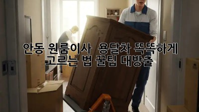 안동 원룸이사 🚚 용달차 똑똑하게 고르는 법! 꿀팁 대방출🍯