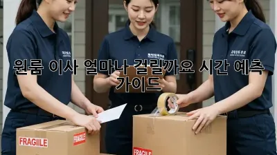 원룸 이사, 얼마나 걸릴까요? 시간 예측 가이드