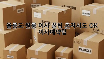 울릉도 원룸 이사 꿀팁🍯 혼자서도 OK? #이사예약팁