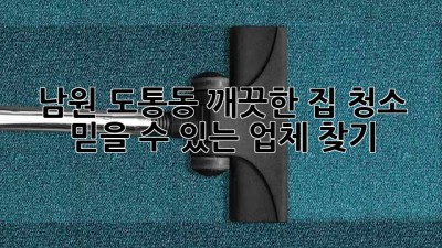 남원 도통동 깨끗한 집 청소, 믿을 수 있는 업체 찾기